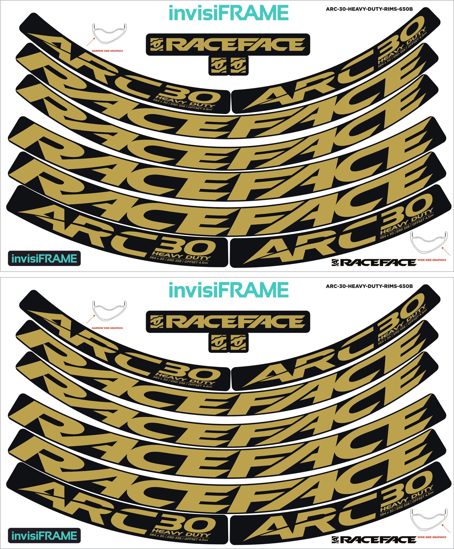 Raceface ARC 30 HD Offset 27.5 Decals
