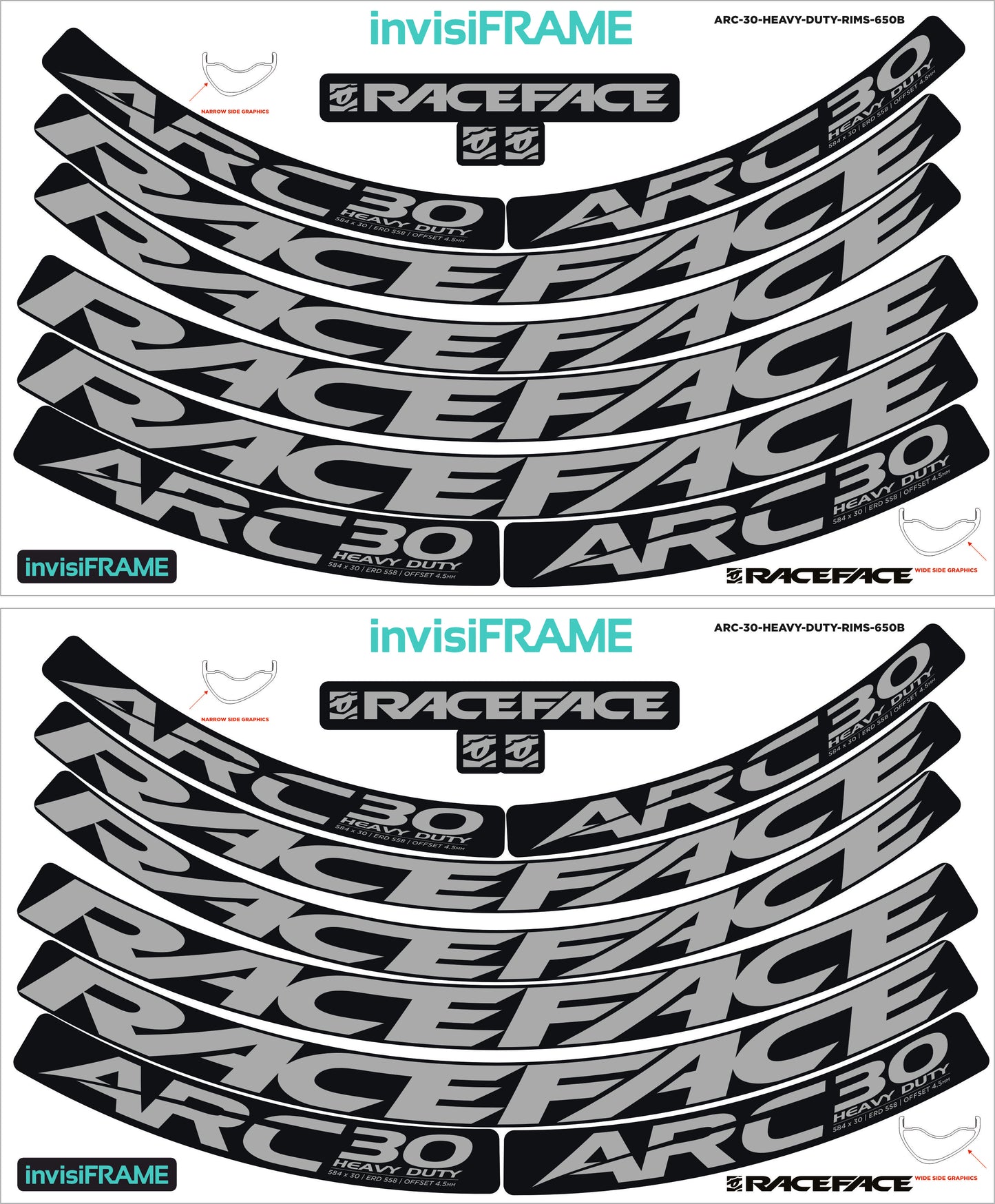 Raceface ARC 30 HD Offset 27.5 Decals