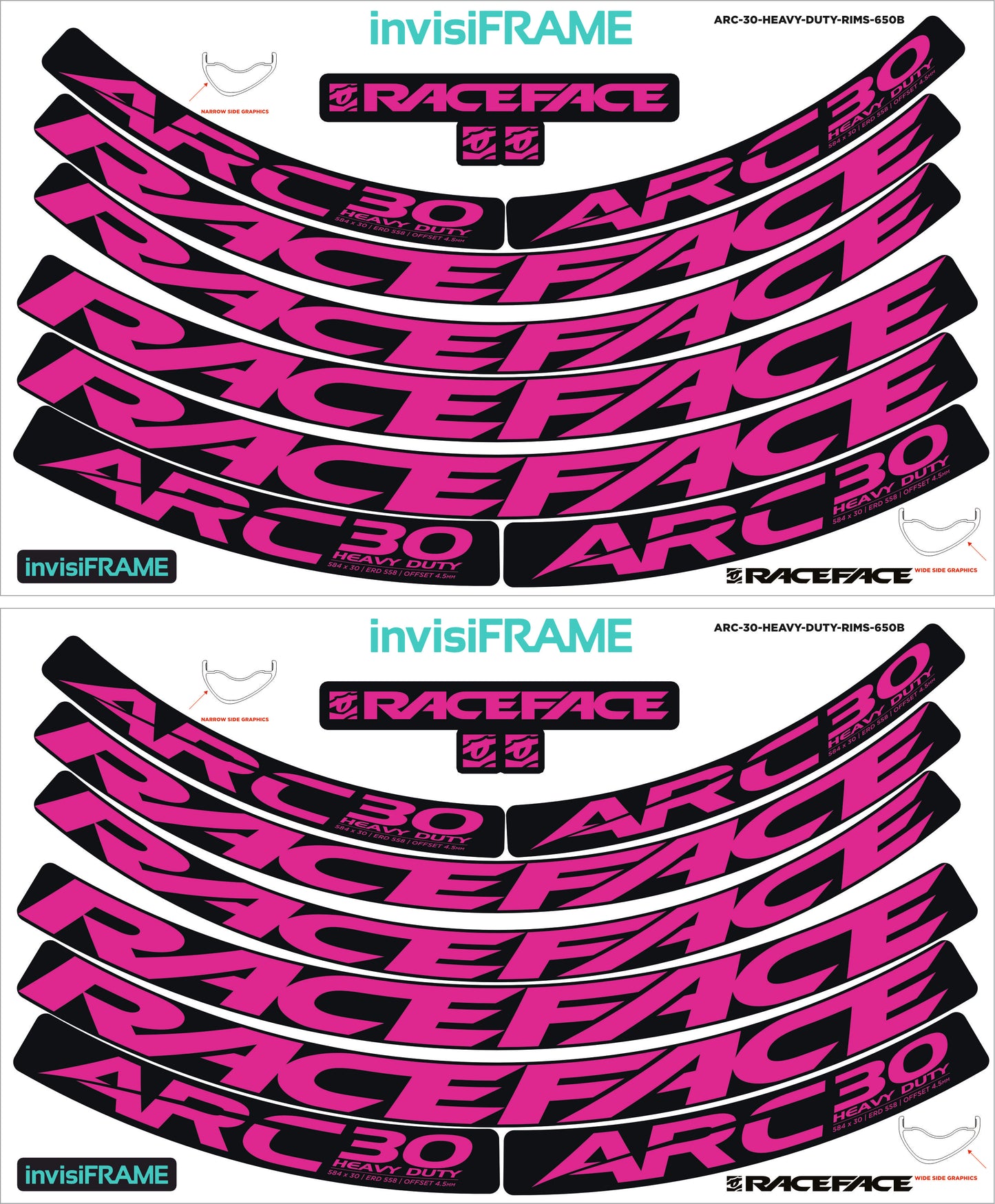Raceface ARC 30 HD Offset 27.5 Decals