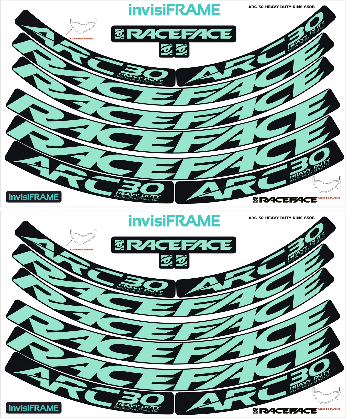 Raceface ARC 30 HD Offset 27.5 Decals