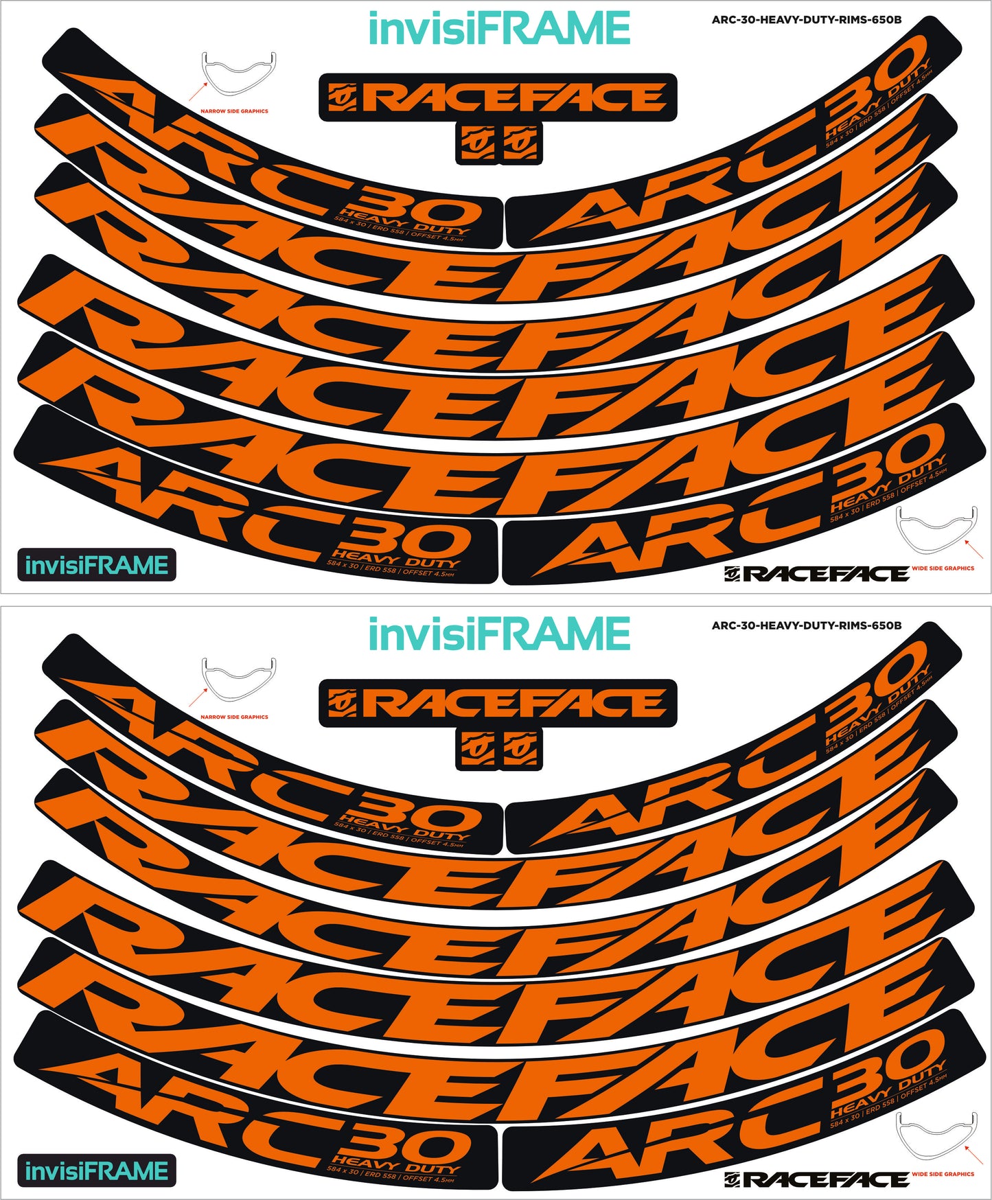 Raceface ARC 30 HD Offset 27.5 Decals