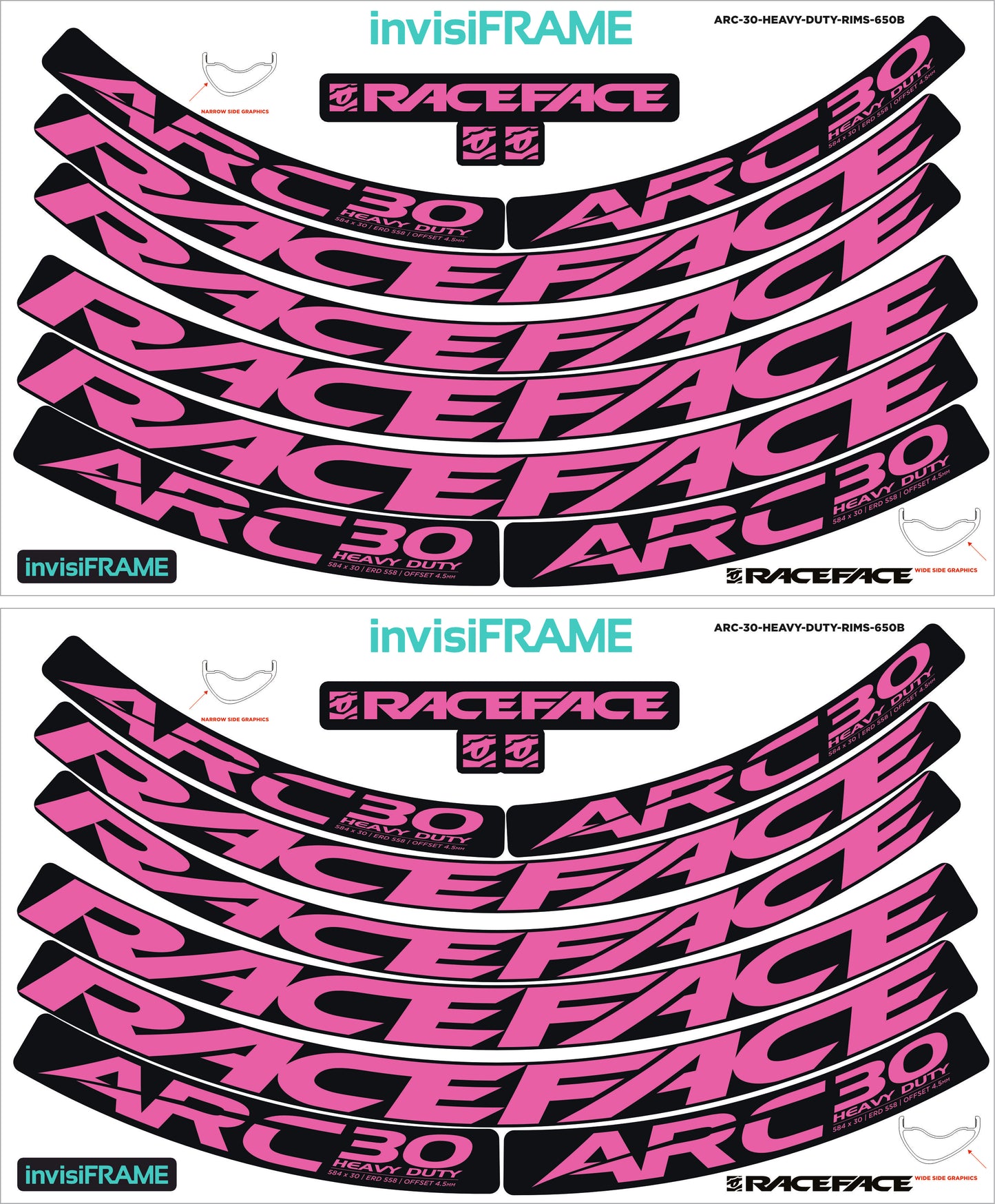 Raceface ARC 30 HD Offset 27.5 Decals