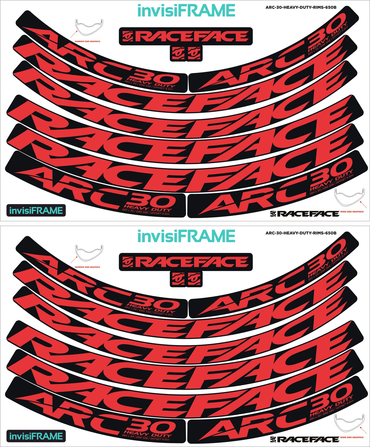 Raceface ARC 30 HD Offset 27.5 Decals