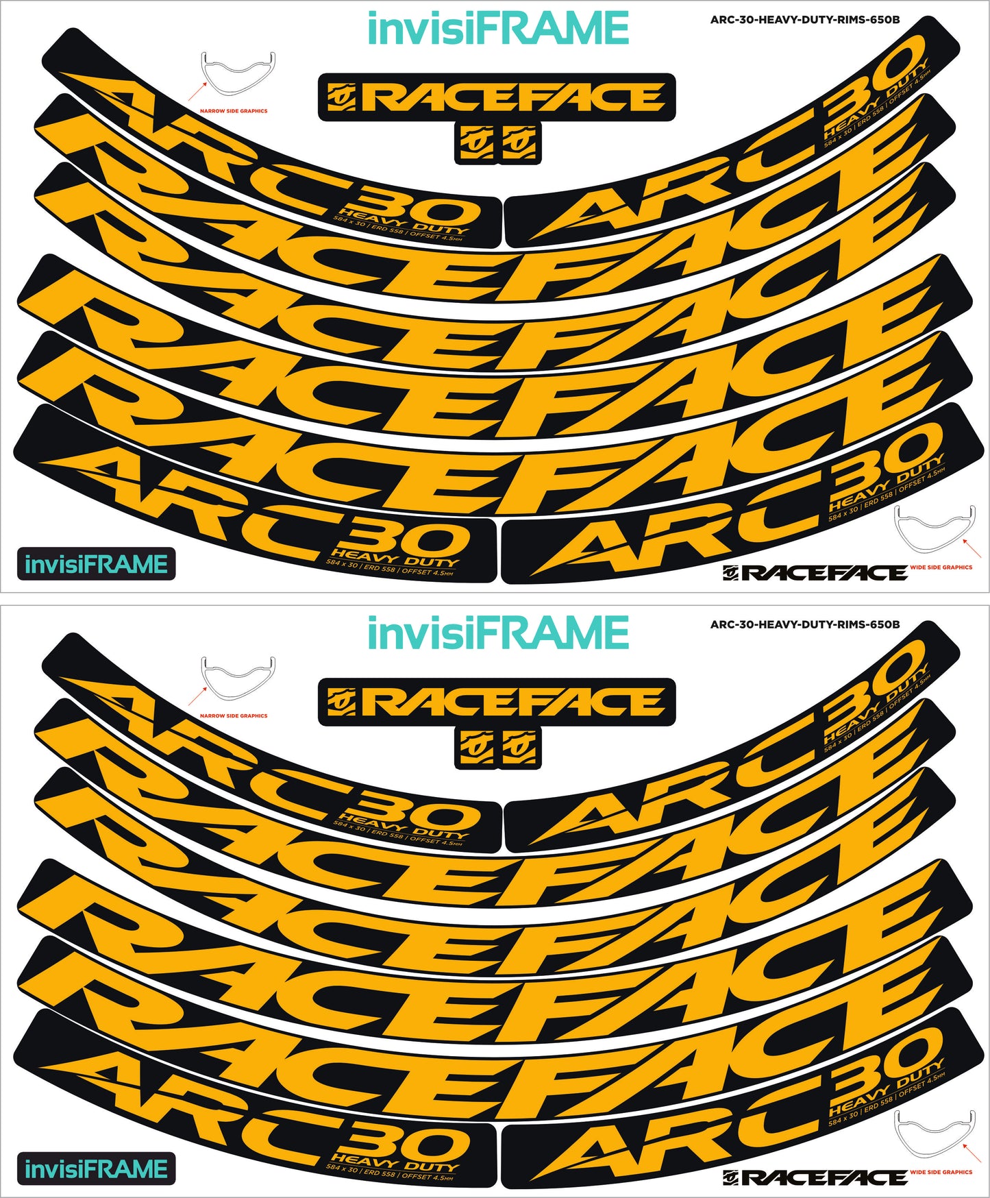 Raceface ARC 30 HD Offset 27.5 Decals