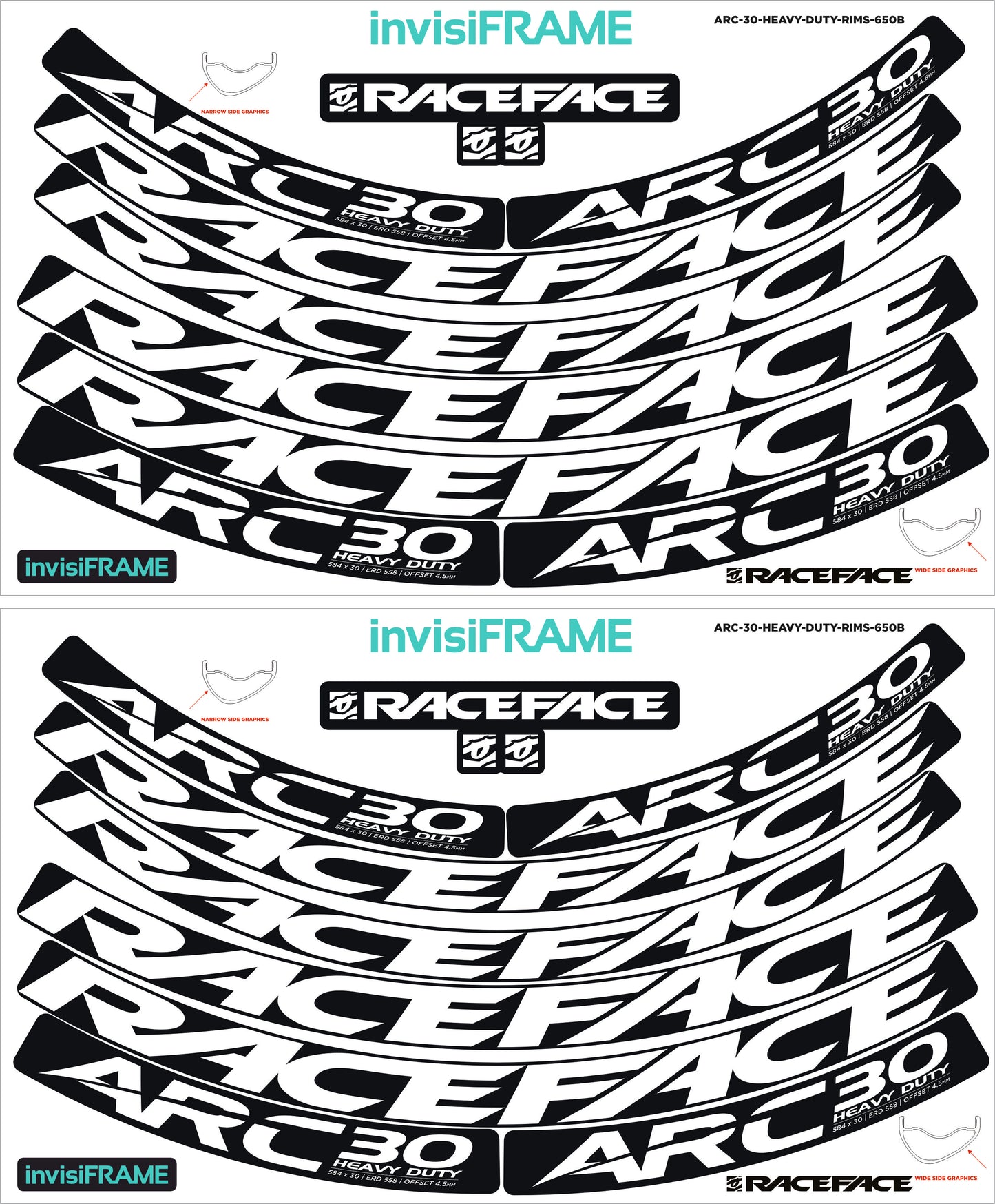 Raceface ARC 30 HD Offset 27.5 Decals