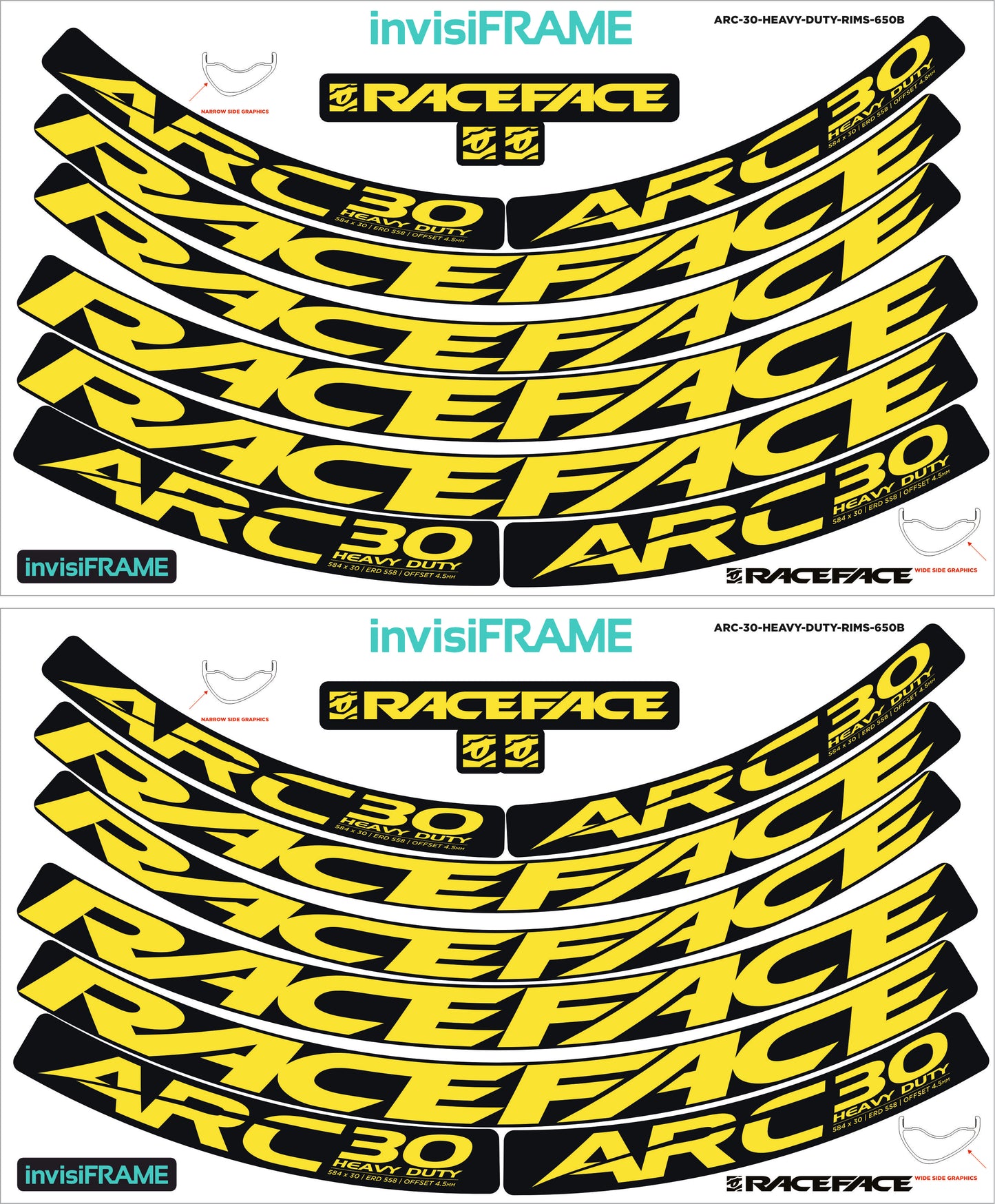 Raceface ARC 30 HD Offset 27.5 Decals