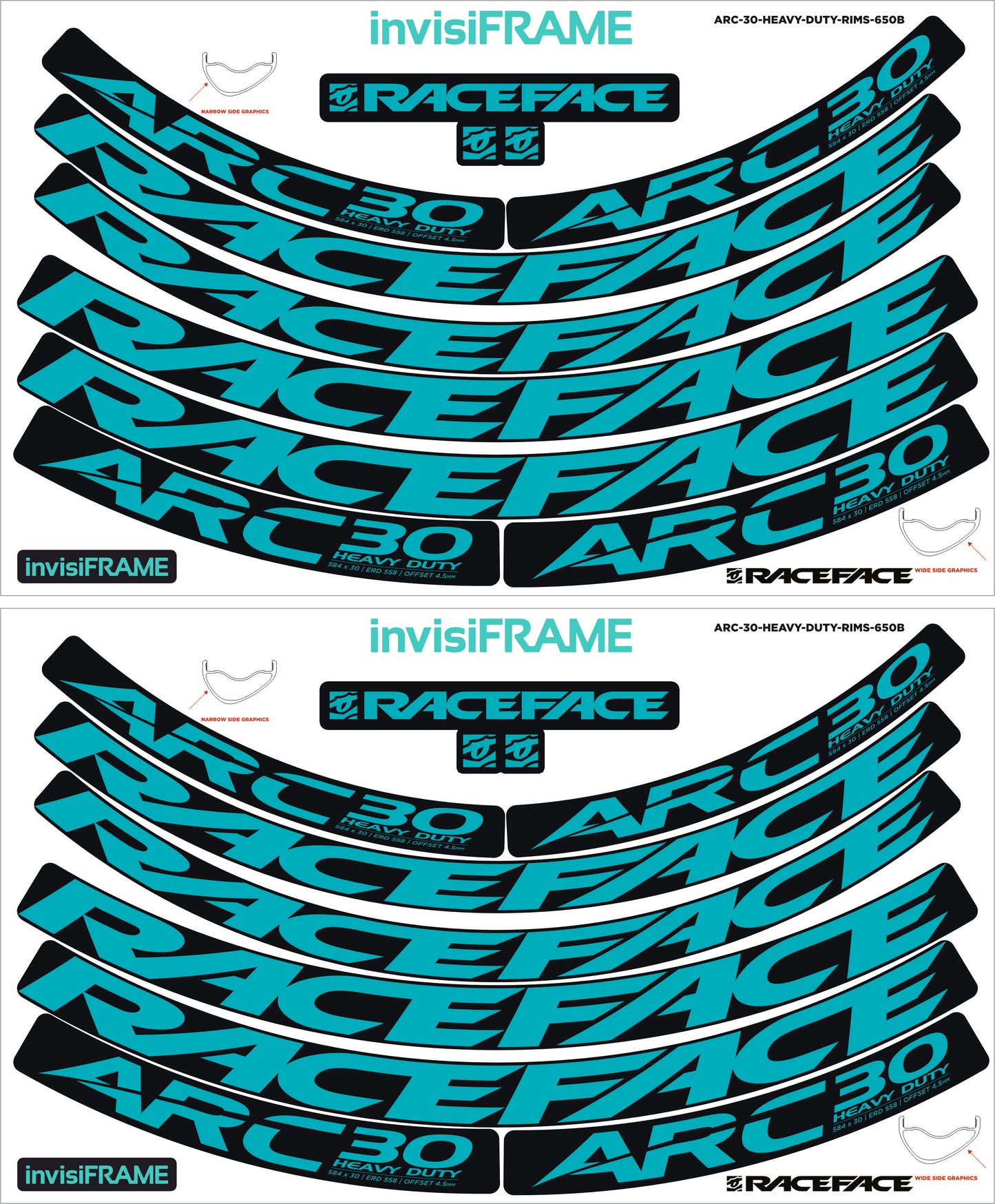Raceface ARC 30 HD Offset 27.5 Decals