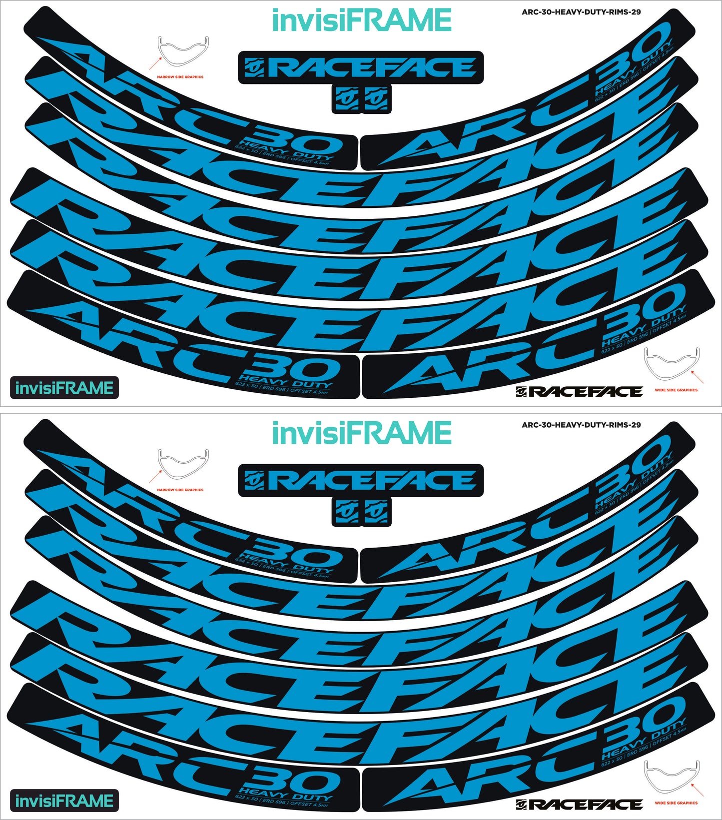 Raceface ARC 30 HD Offset 29er Decals