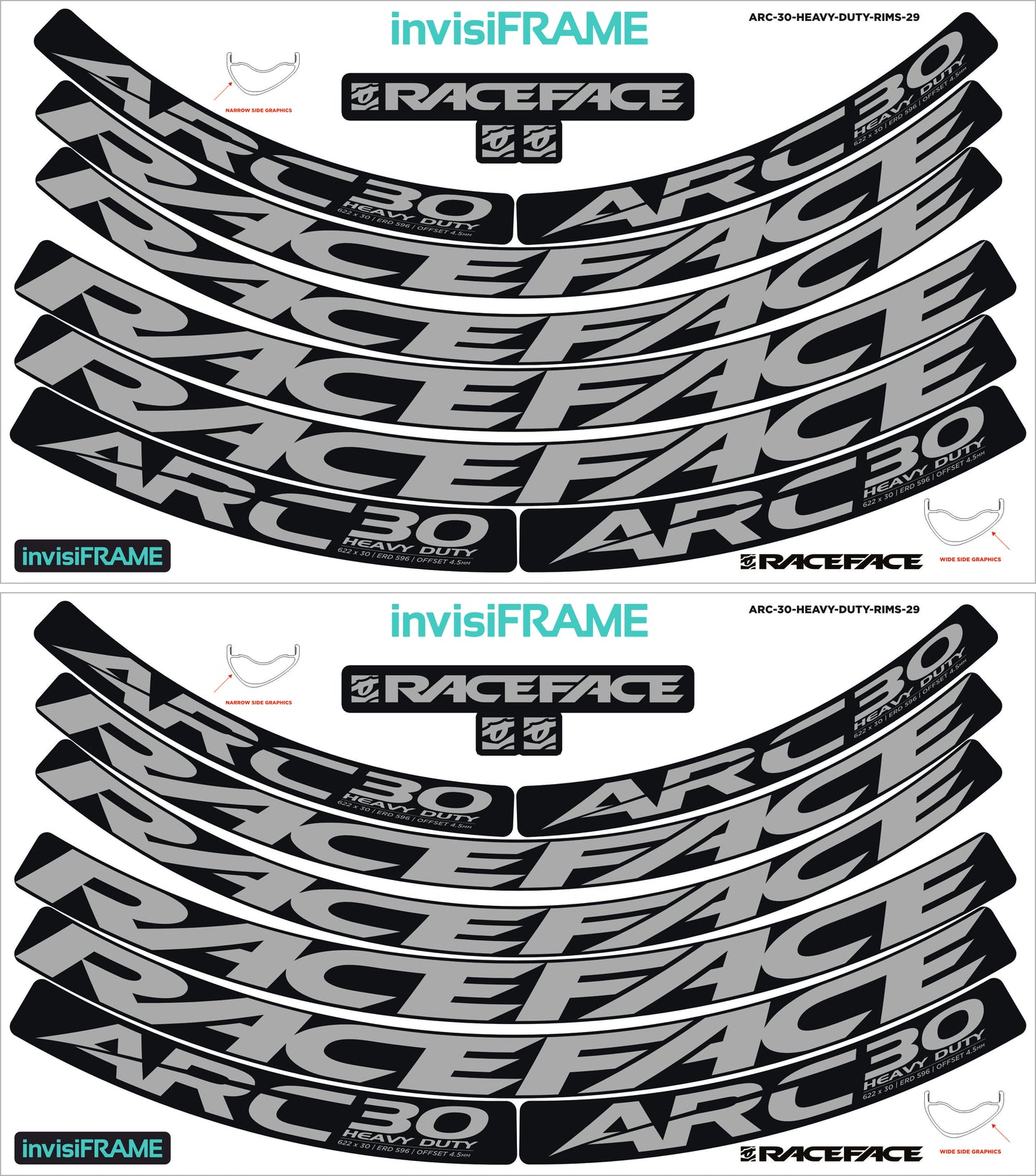 Raceface ARC 30 HD Offset 29er Decals