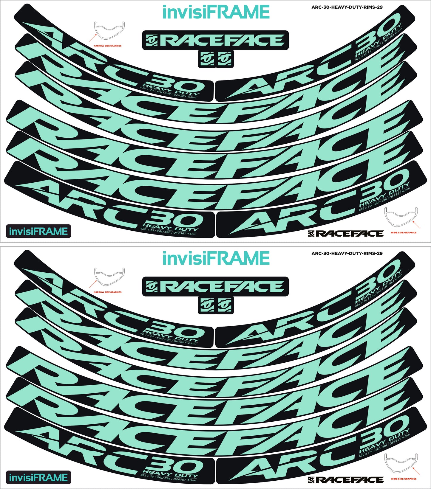 Raceface ARC 30 HD Offset 29er Decals