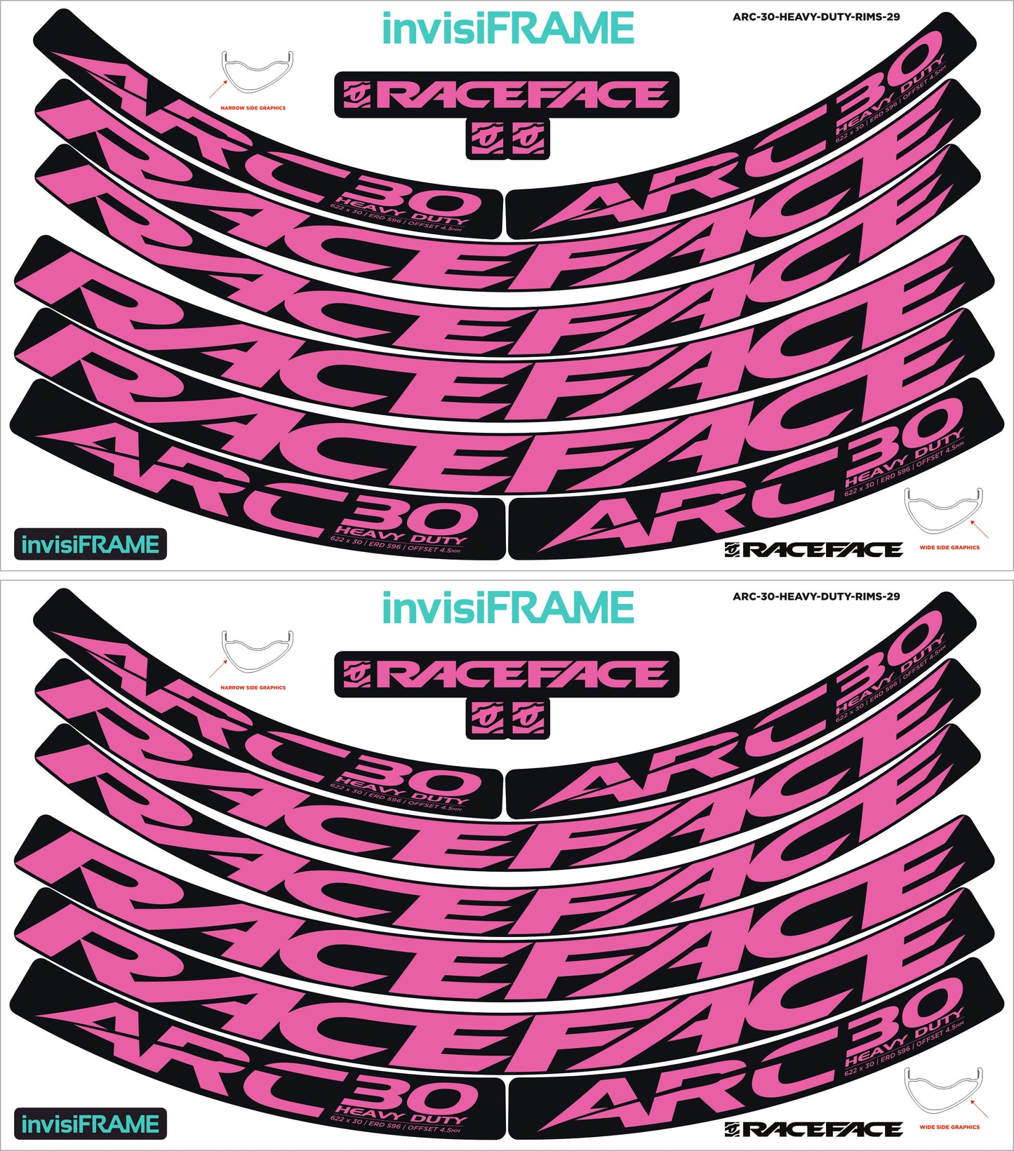 Raceface ARC 30 HD Offset 29er Decals
