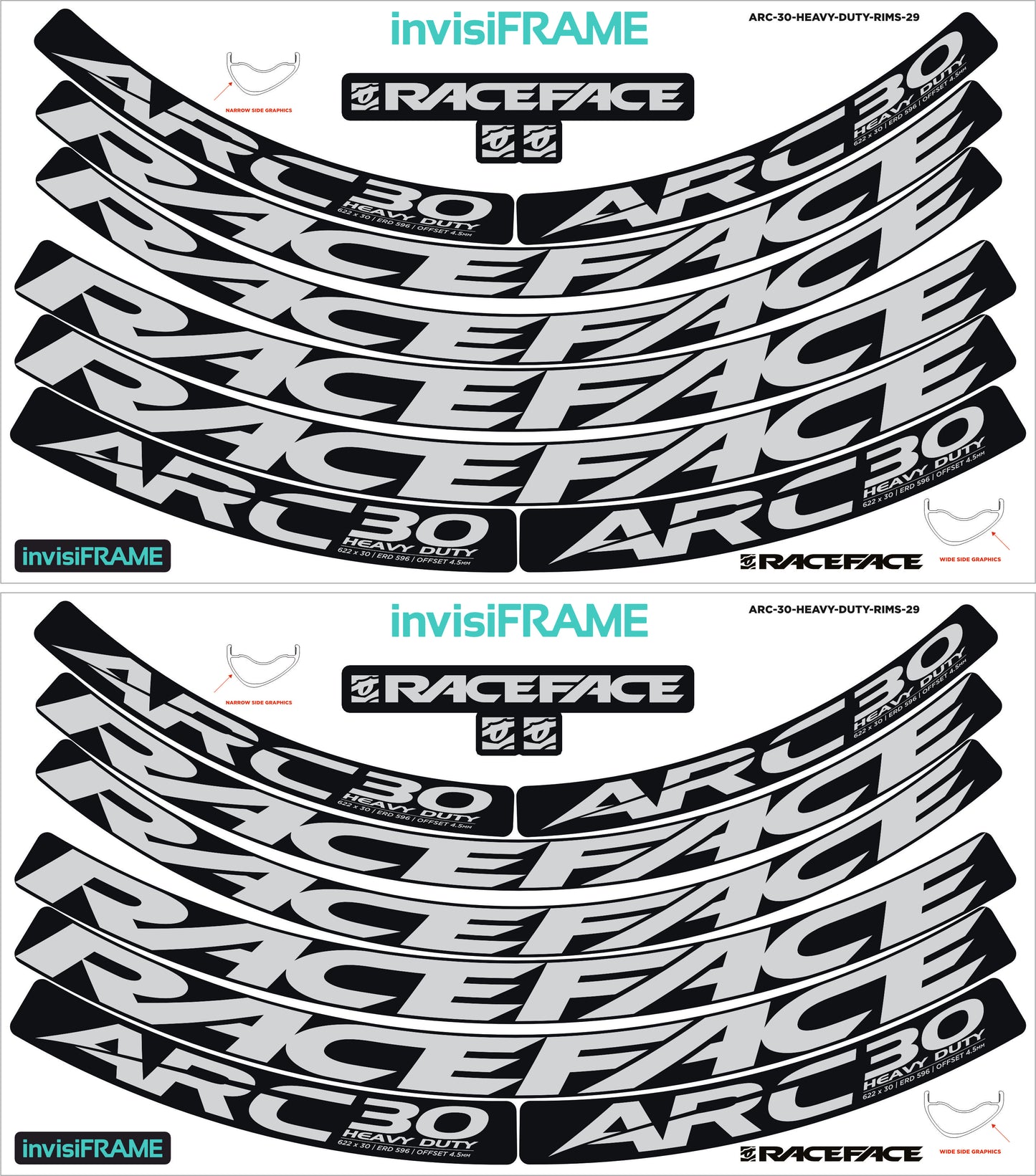 Raceface ARC 30 HD Offset 29er Decals