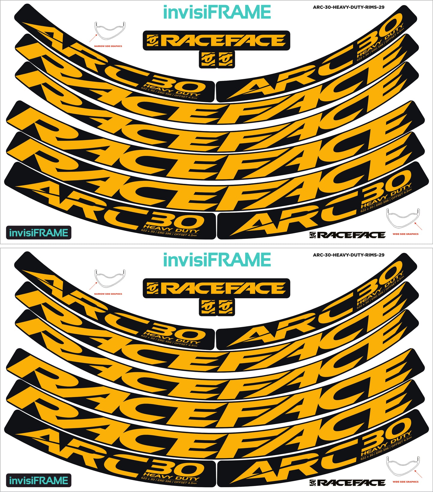 Raceface ARC 30 HD Offset 29er Decals
