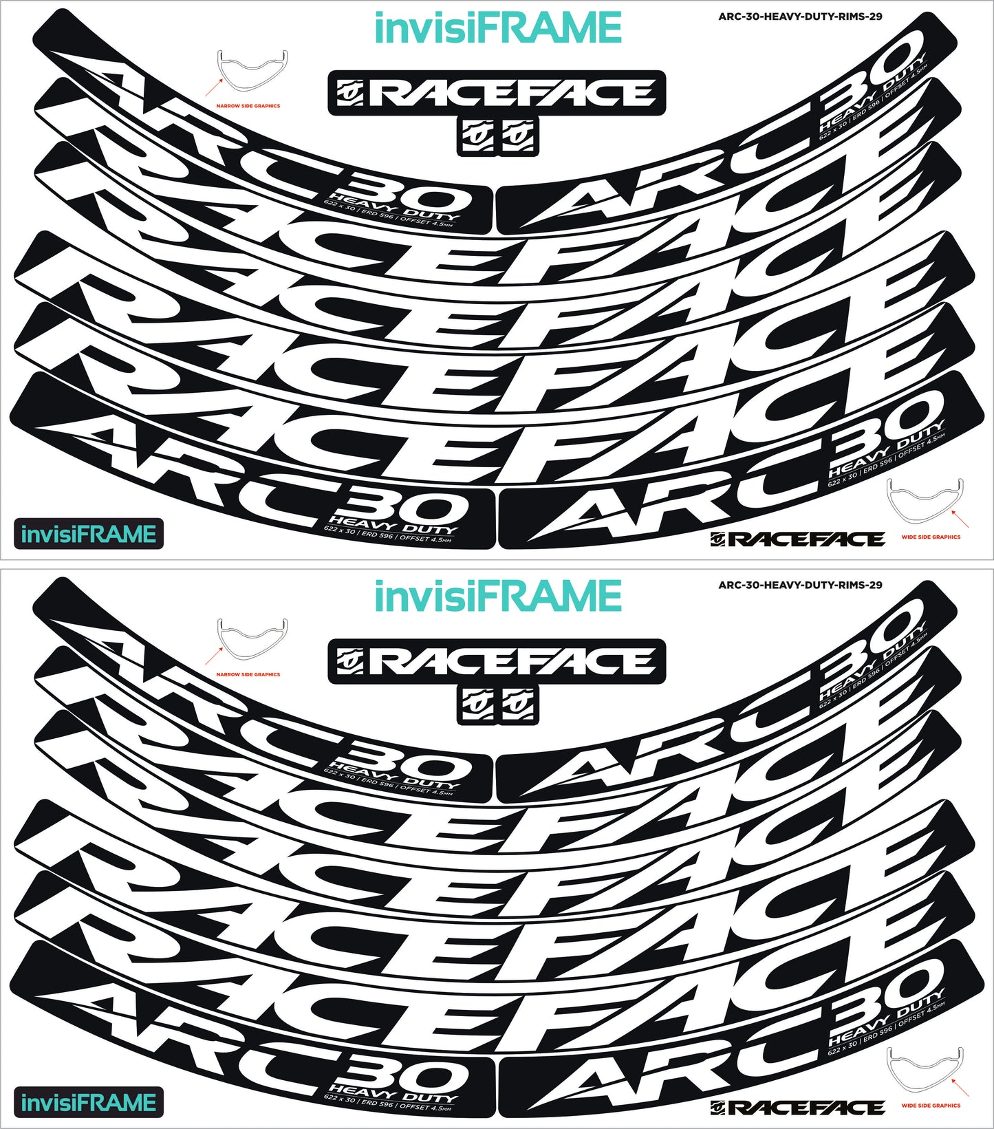 Raceface ARC 30 HD Offset 29er Decals
