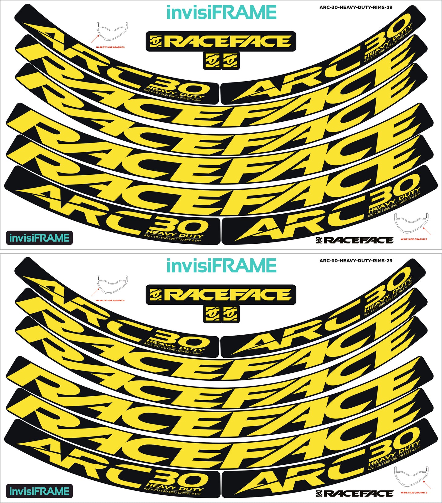Raceface ARC 30 HD Offset 29er Decals
