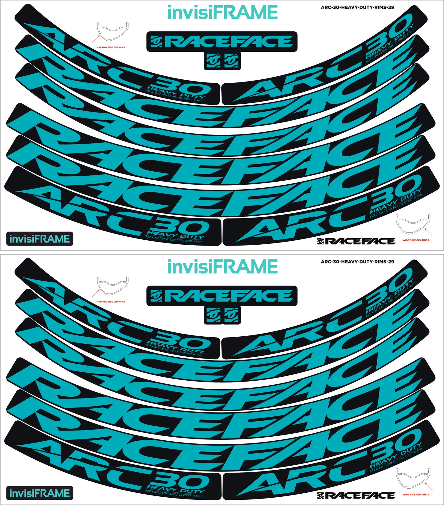 Raceface ARC 30 HD Offset 29er Decals