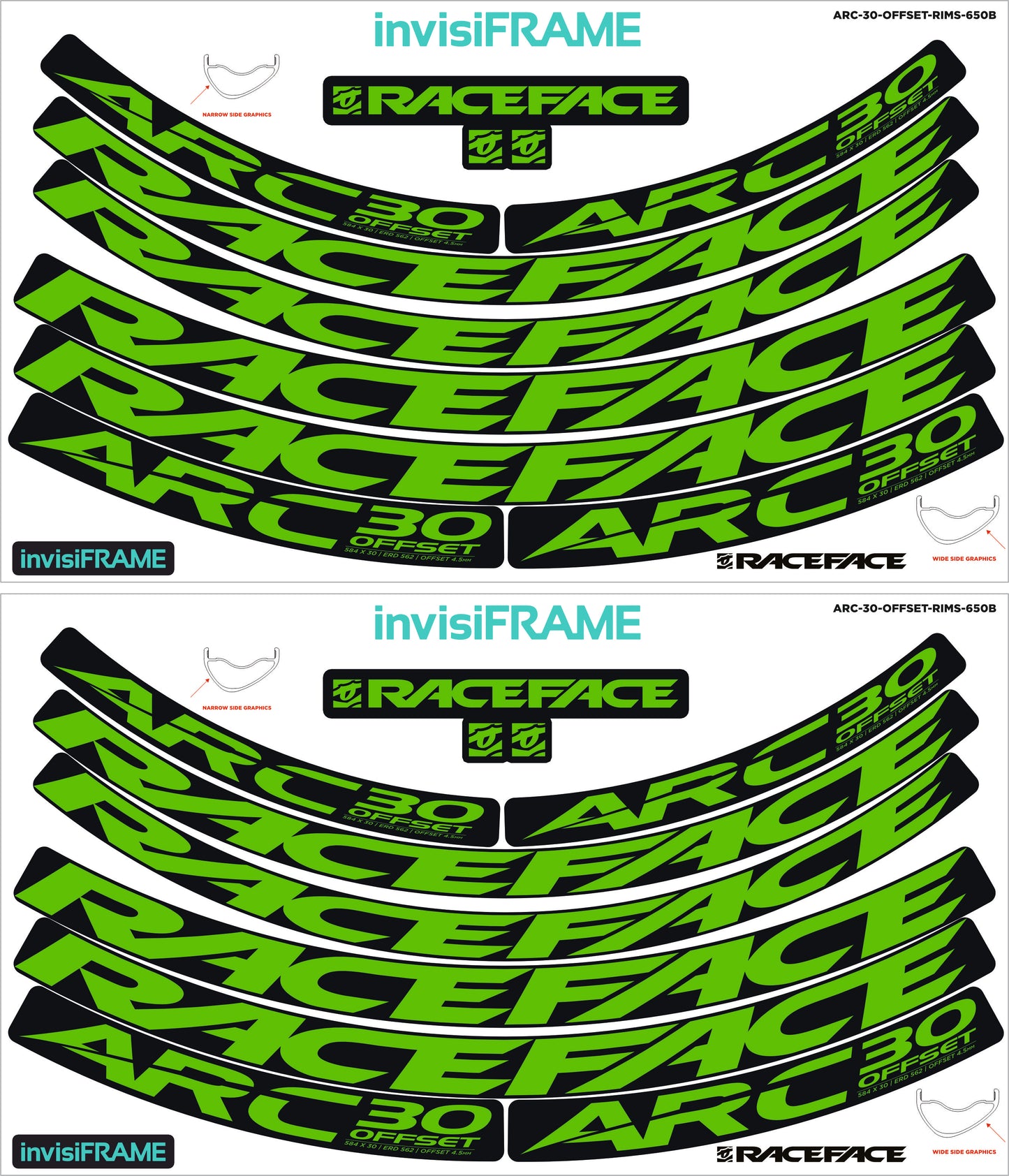 Raceface ARC 30 Offset 27.5 Decals