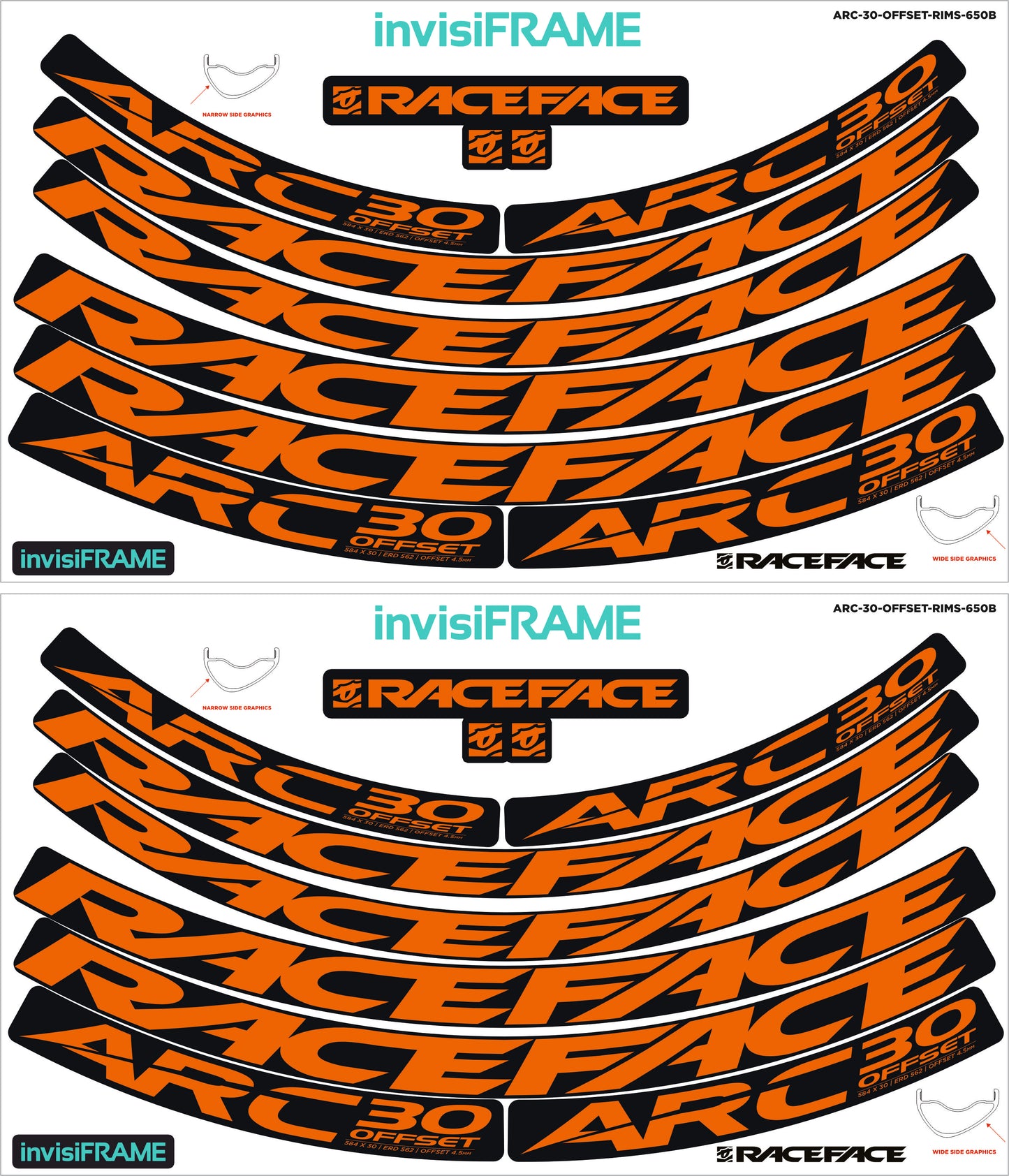 Raceface ARC 30 Offset 27.5 Decals
