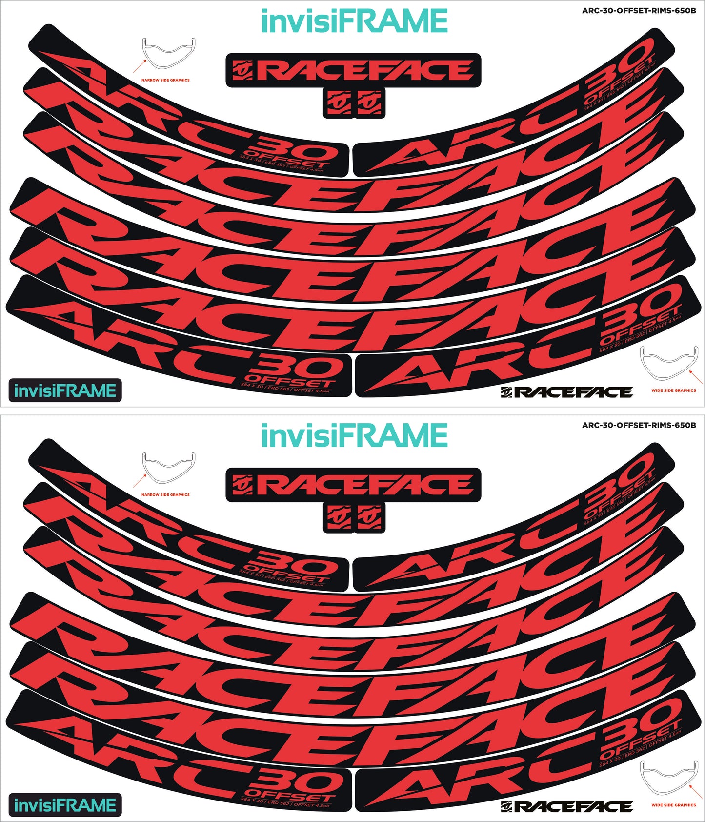 Raceface ARC 30 Offset 27.5 Decals