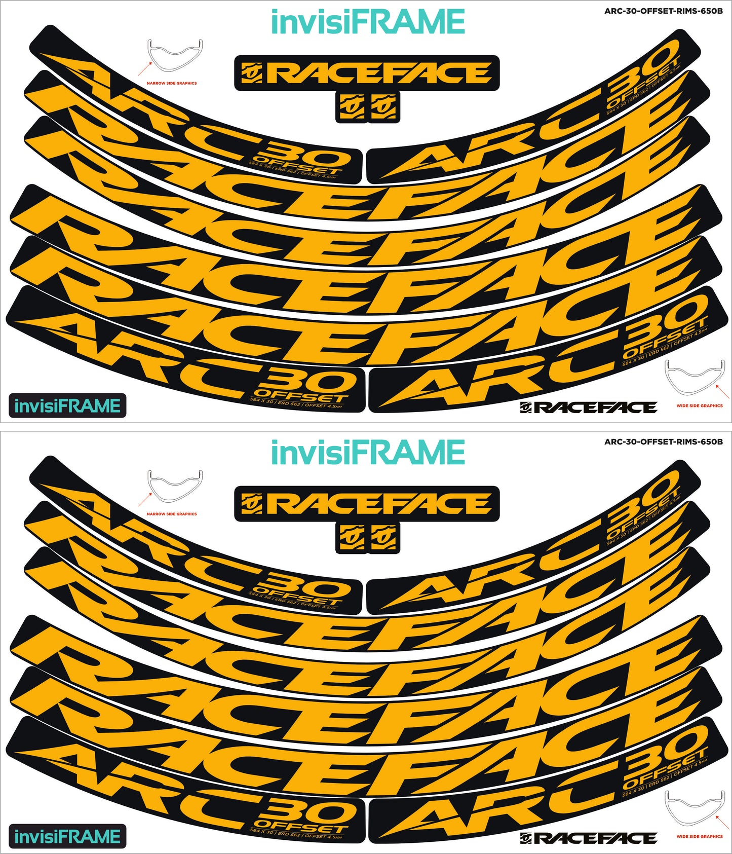 Raceface ARC 30 Offset 27.5 Decals