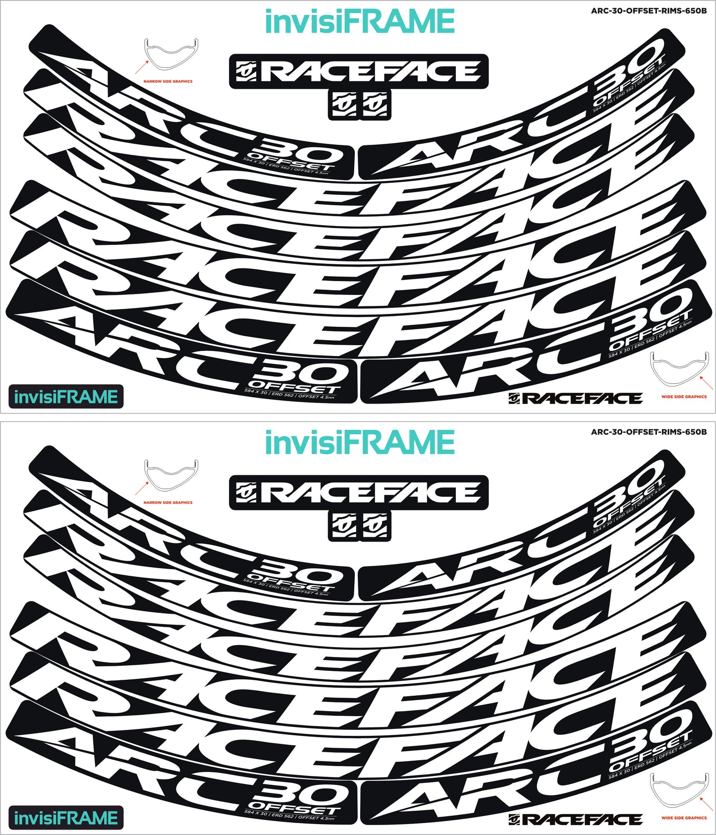 Raceface ARC 30 Offset 27.5 Decals