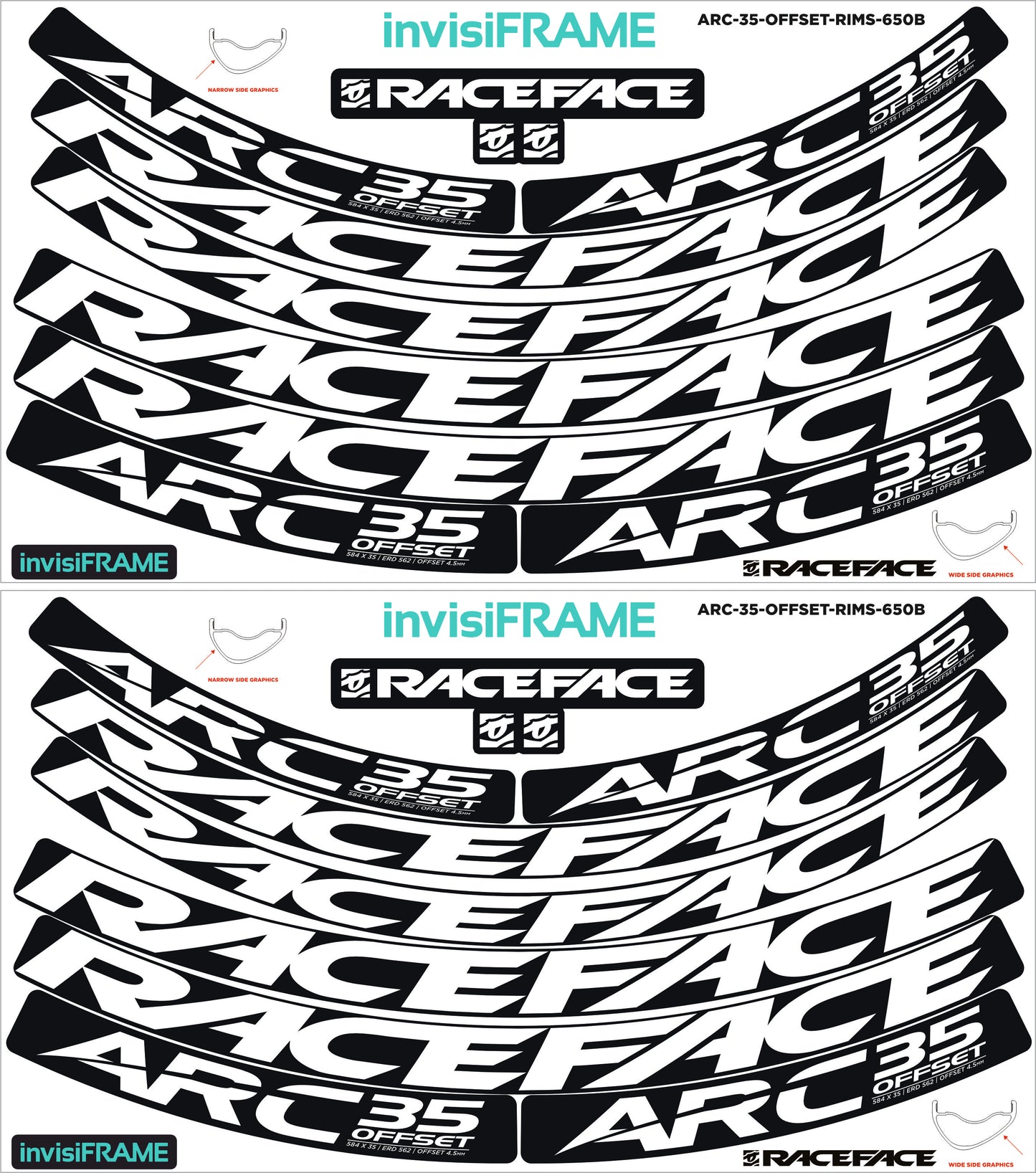 Raceface ARC 35 Offset 27.5 Decals