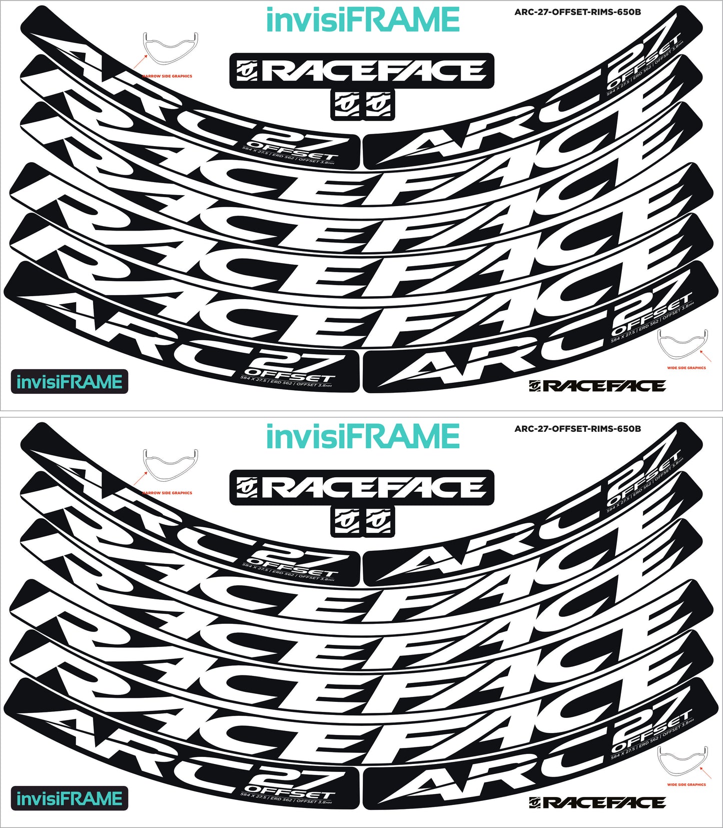 Raceface ARC 27 Offset 27.5 Decals