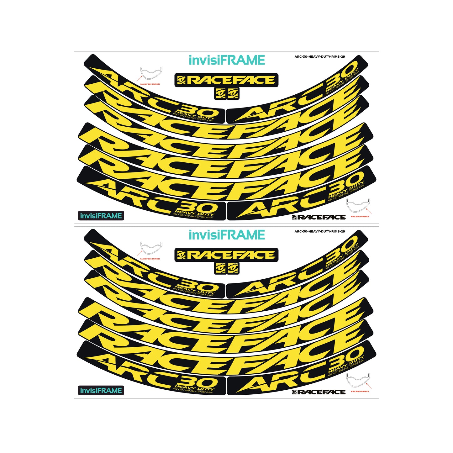Raceface ARC 30 HD Offset 29er Decals