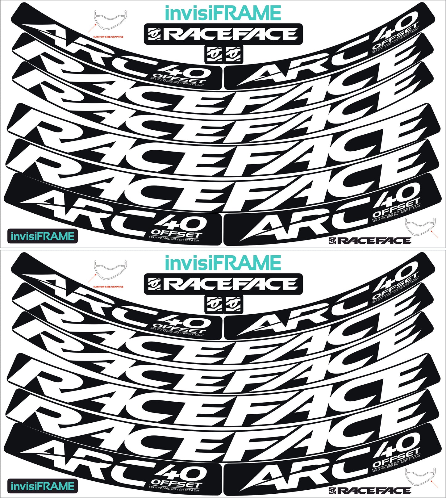 Raceface ARC 40 Offset 27.5 Decals
