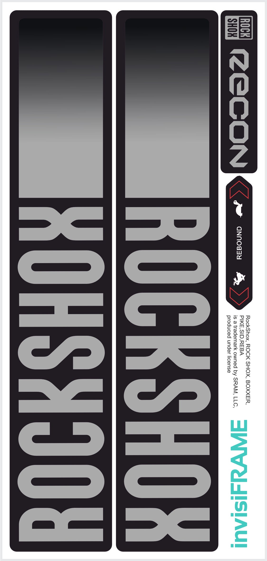 Rock Shox Recon Gold Silver Boost 2023 Decals