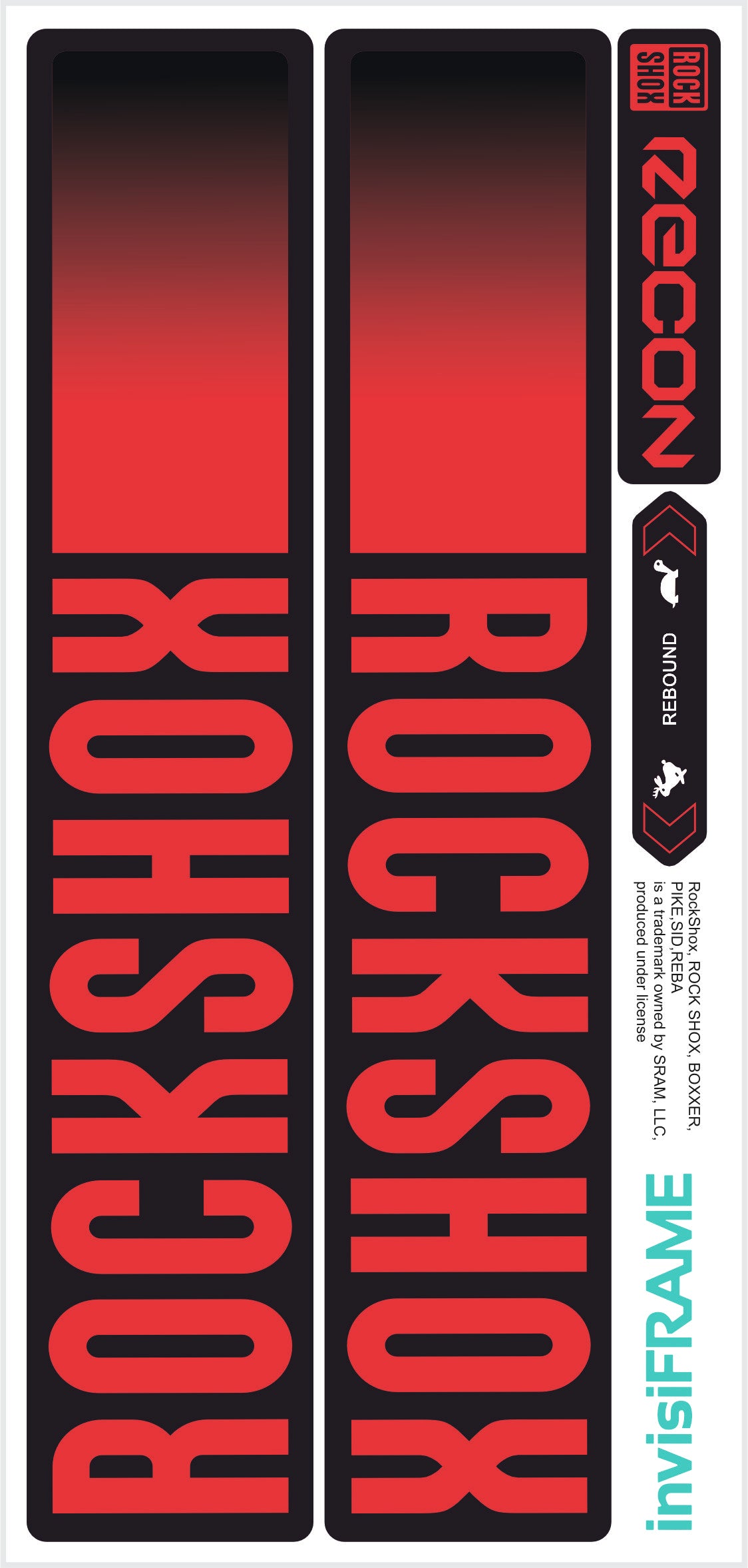 Rock Shox Recon Gold Silver Boost 2023 Decals