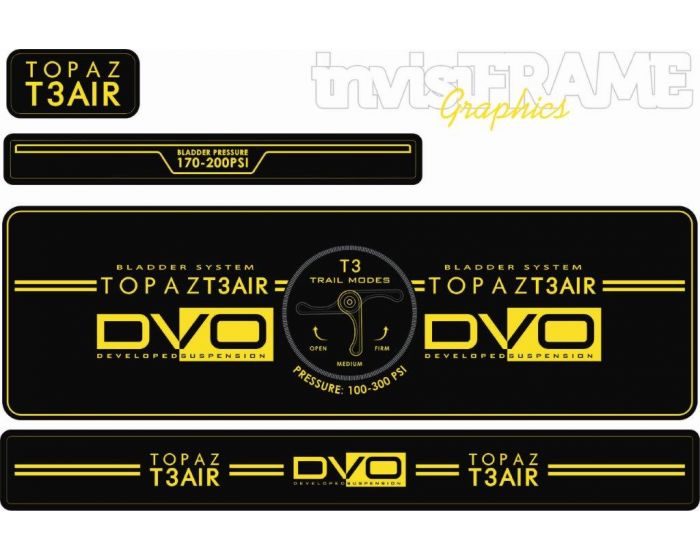 DVO TOPAZ T3 AIR Rear Shock Decals 2017/18