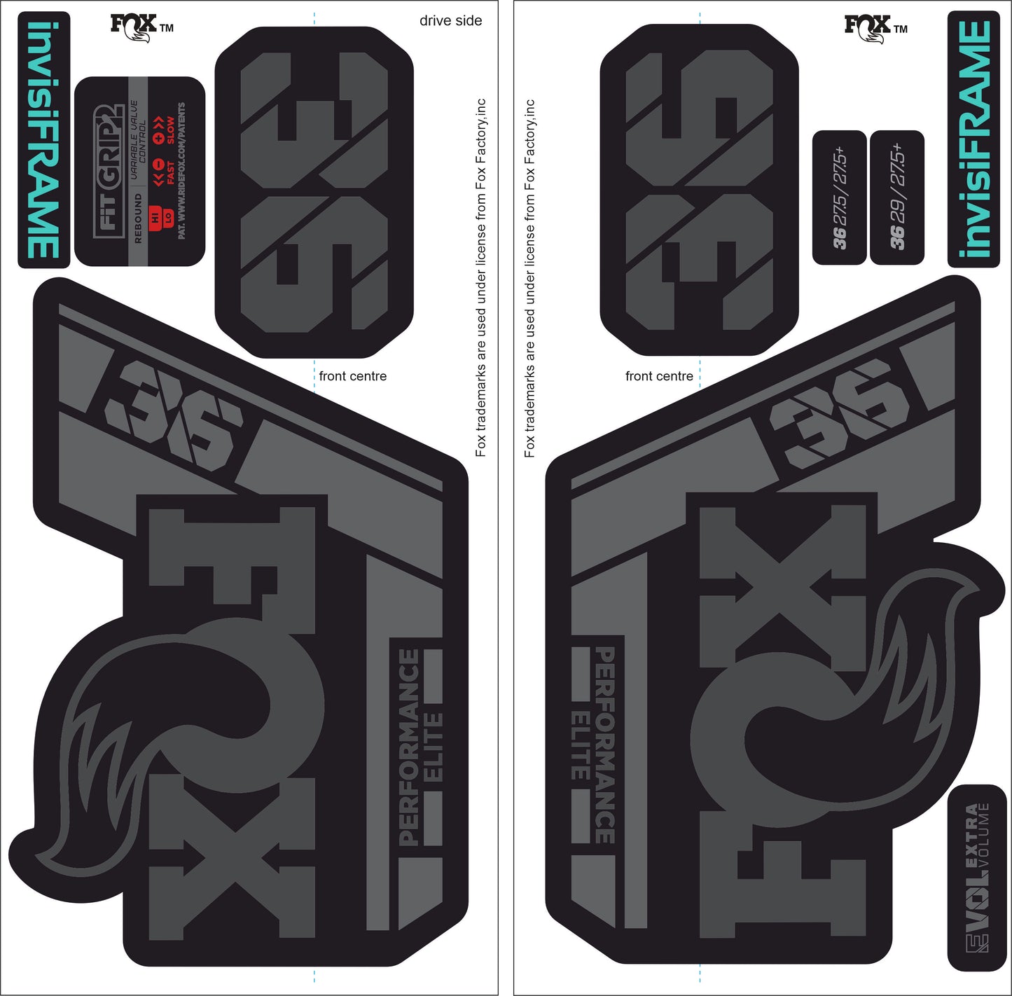 Fox 36 Performance Elite 2021 Decals