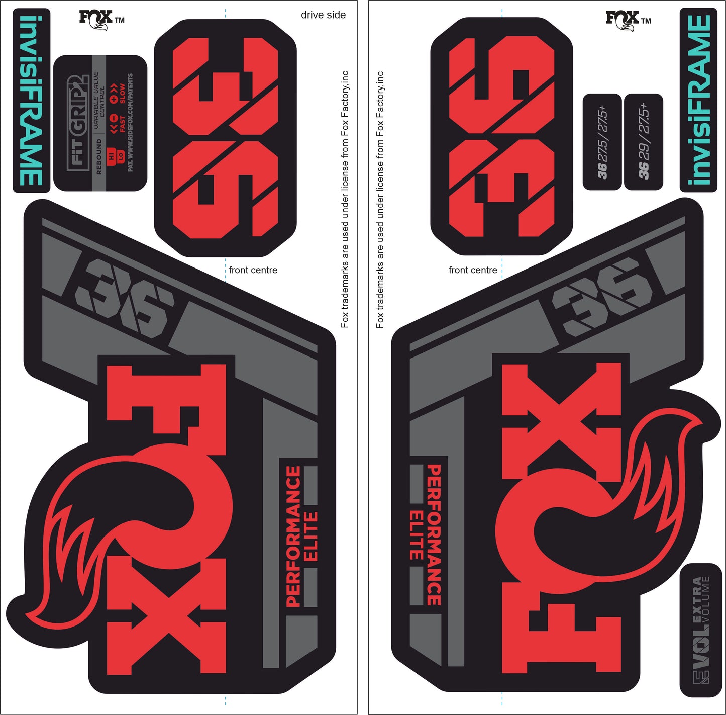 Fox 36 Performance Elite 2021 Decals