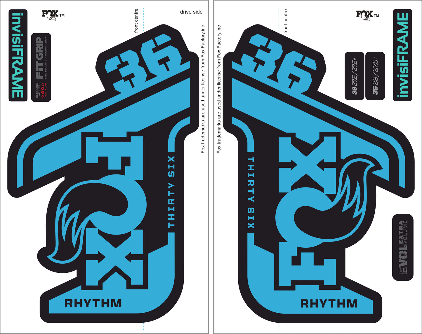 Fox 36 Rhythm 2021 decals