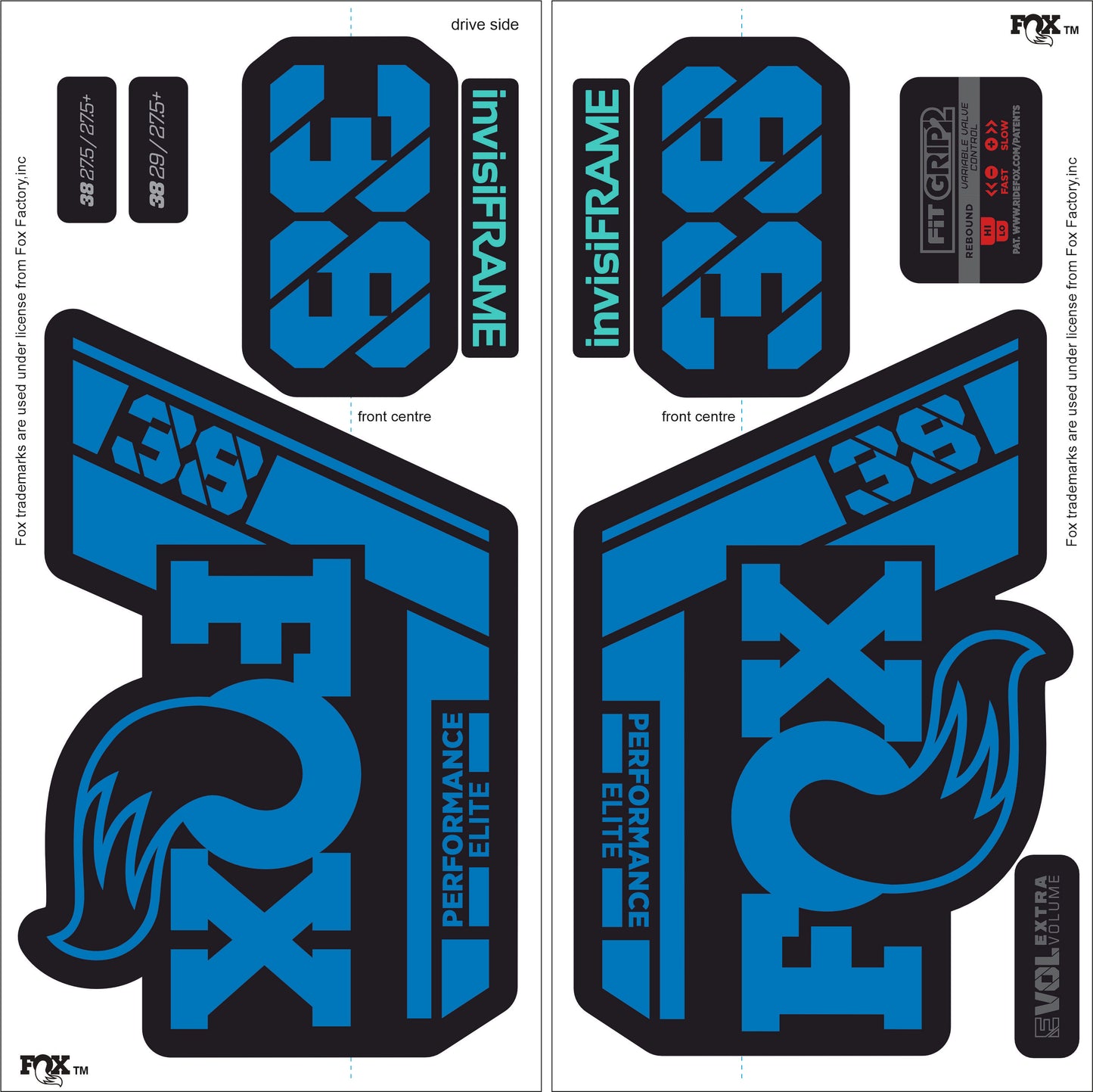 Fox 38 Performance Elite 2021 Decals