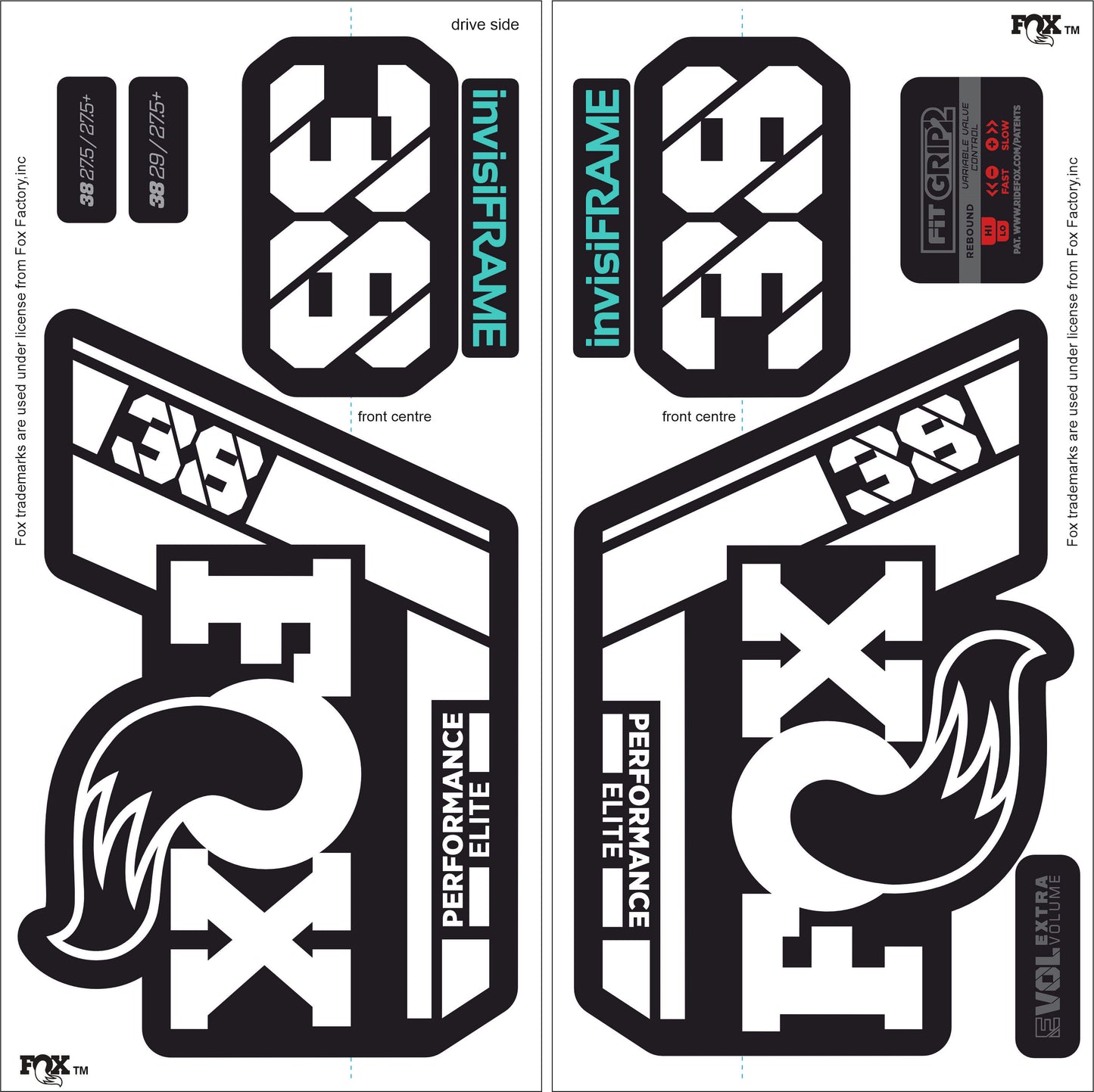 Fox 38 Performance Elite 2021 Decals