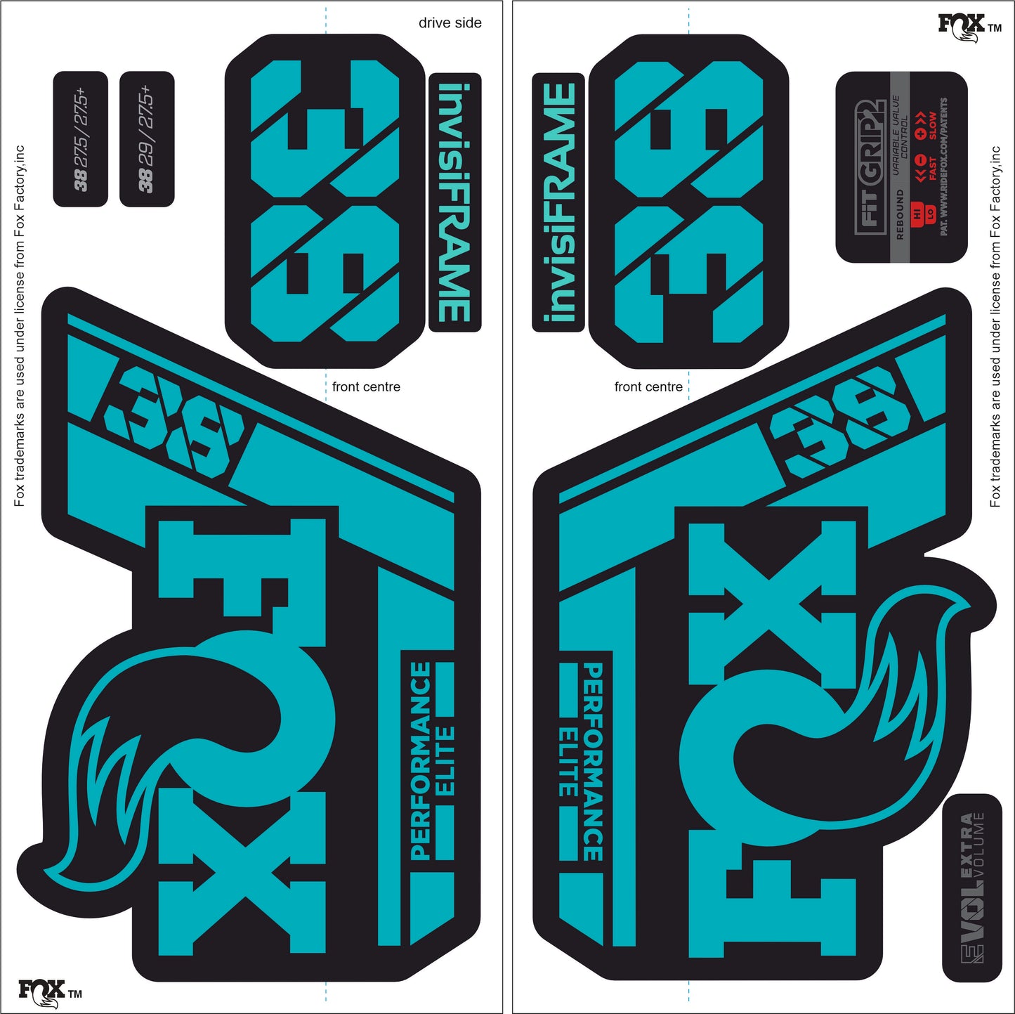 Fox 38 Performance Elite 2021 Decals