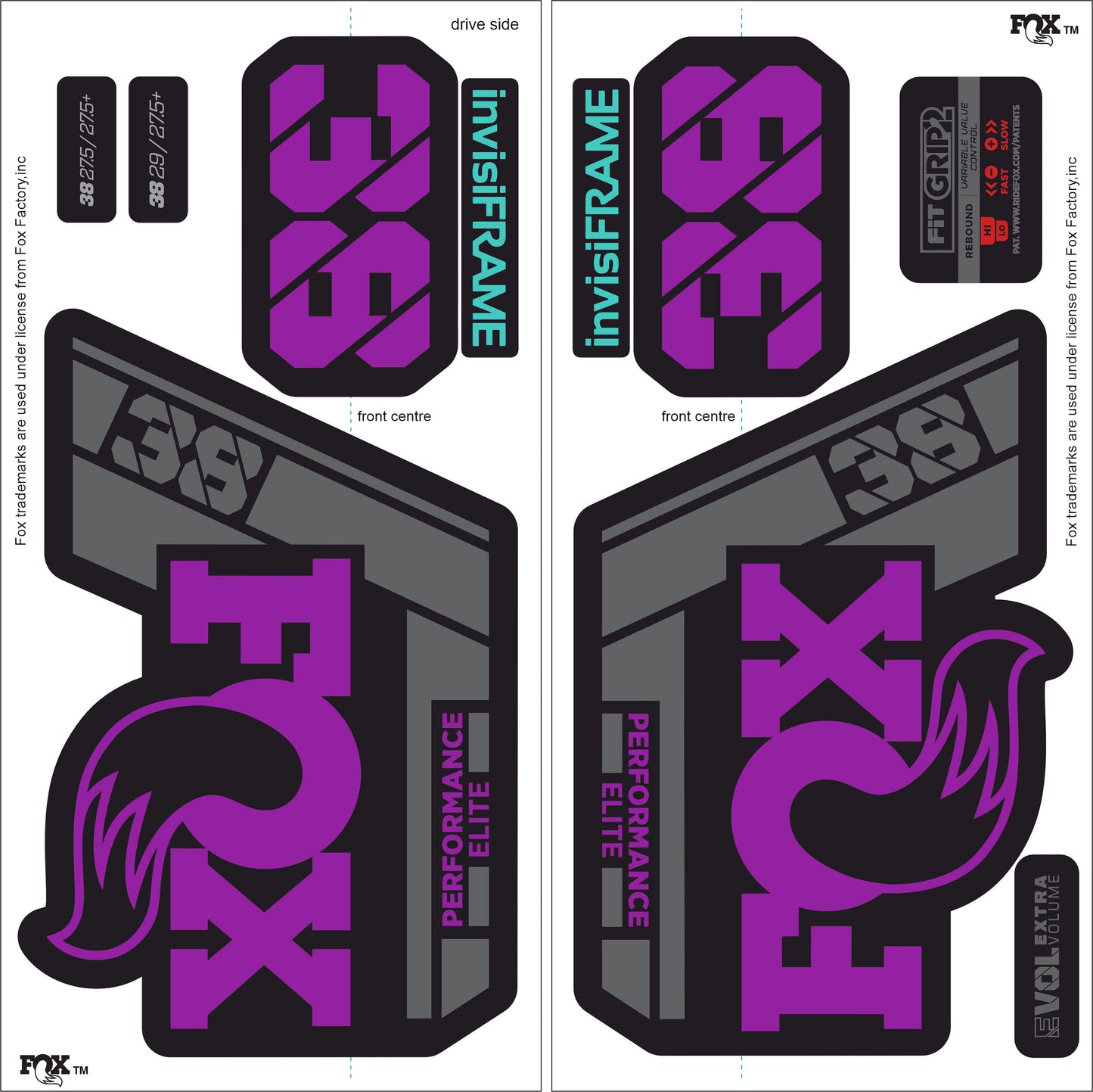 Fox 38 Performance Elite 2021 Decals