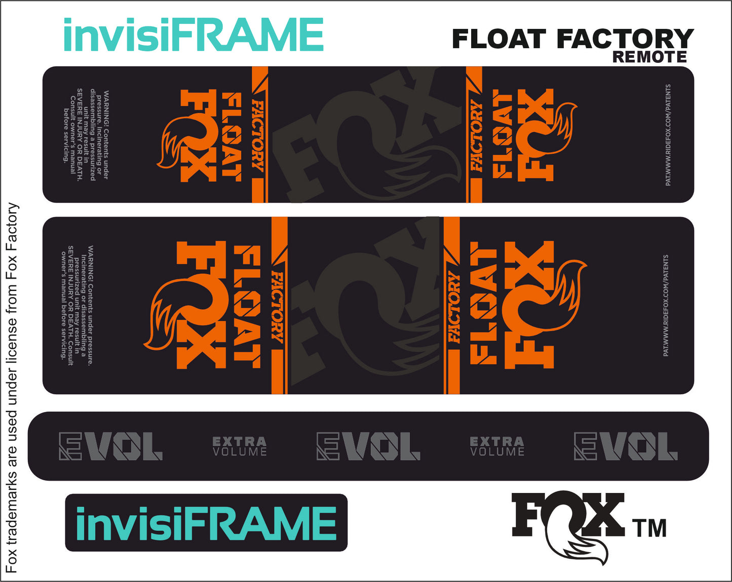 Fox Float Factory Remote 2023 Decals