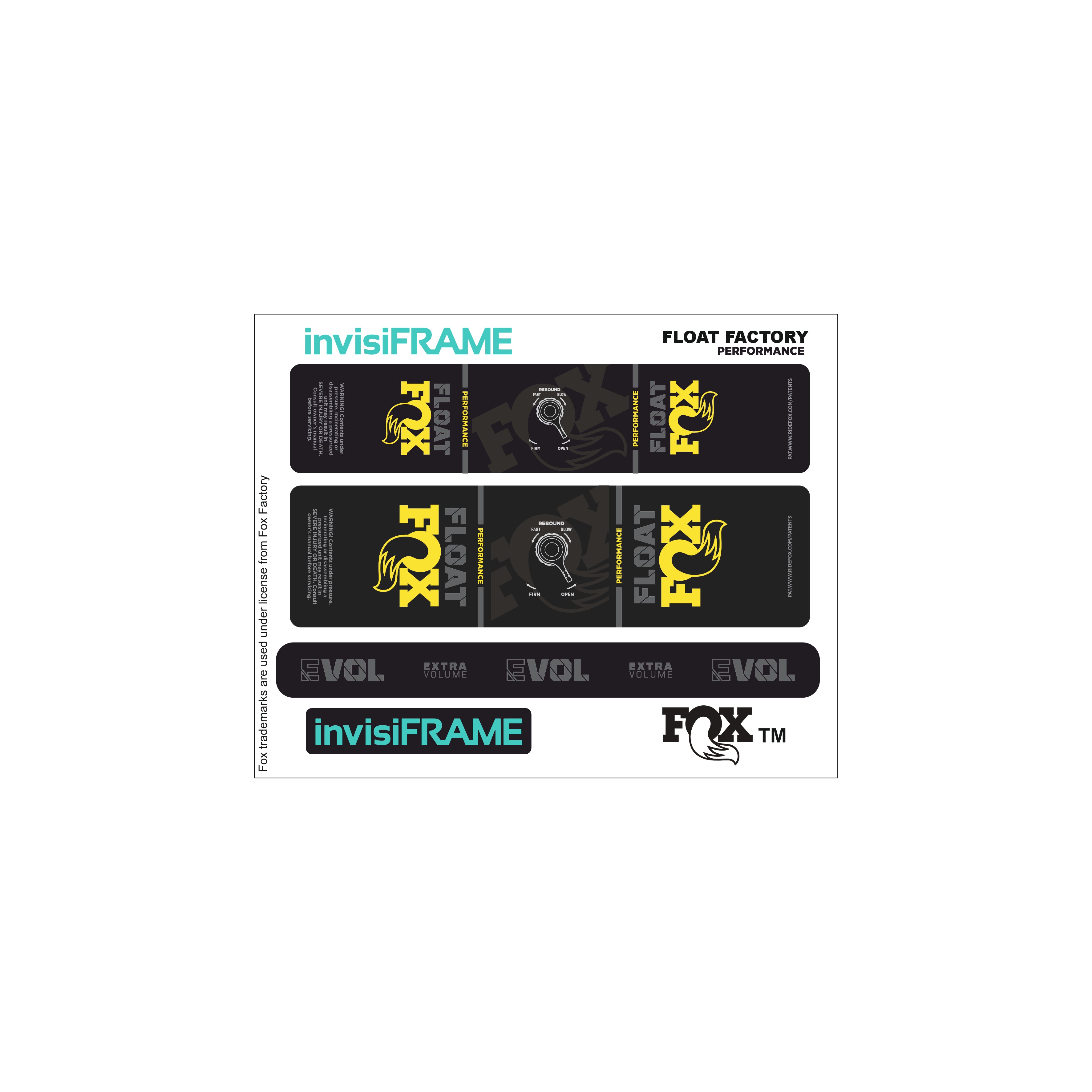 Fox Float Performance 2023 Decals | invisiFRAME Custom Decals – invisiframe