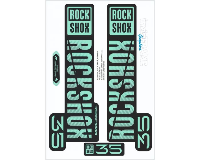Autocollants De Rechange Pour Fourche Rock Shox 35 Série 2018 - Finition Brillante Ou Mate