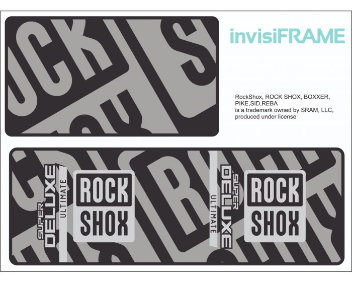 Autocollants Stickers Pour Amortisseur RockShox Super Deluxe Ultimate Thru Shaft 2020-2024 - Vinyles Chromé/Or Pour VTT