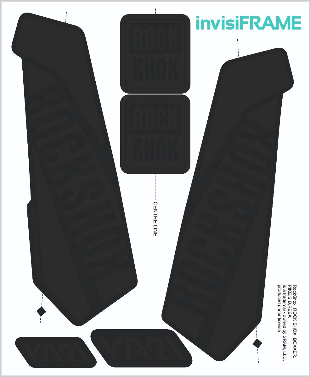RockShox Yari Decal Kit – Stealth Black, 2018 Model – Bumper Stickers / Graphics